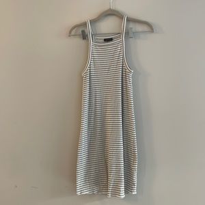 White / black striped mini dress TOPSHOP